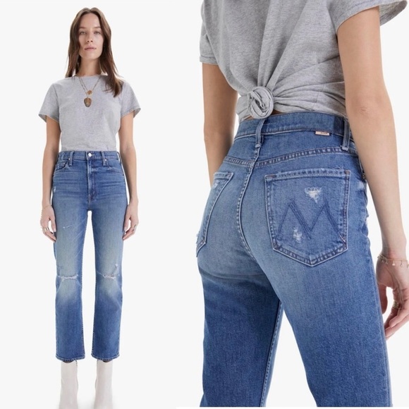 MOTHER Denim - Mother Superior High Waisted Rider Ankle Far Beyond The Sky  Jeans Size 26 Wide